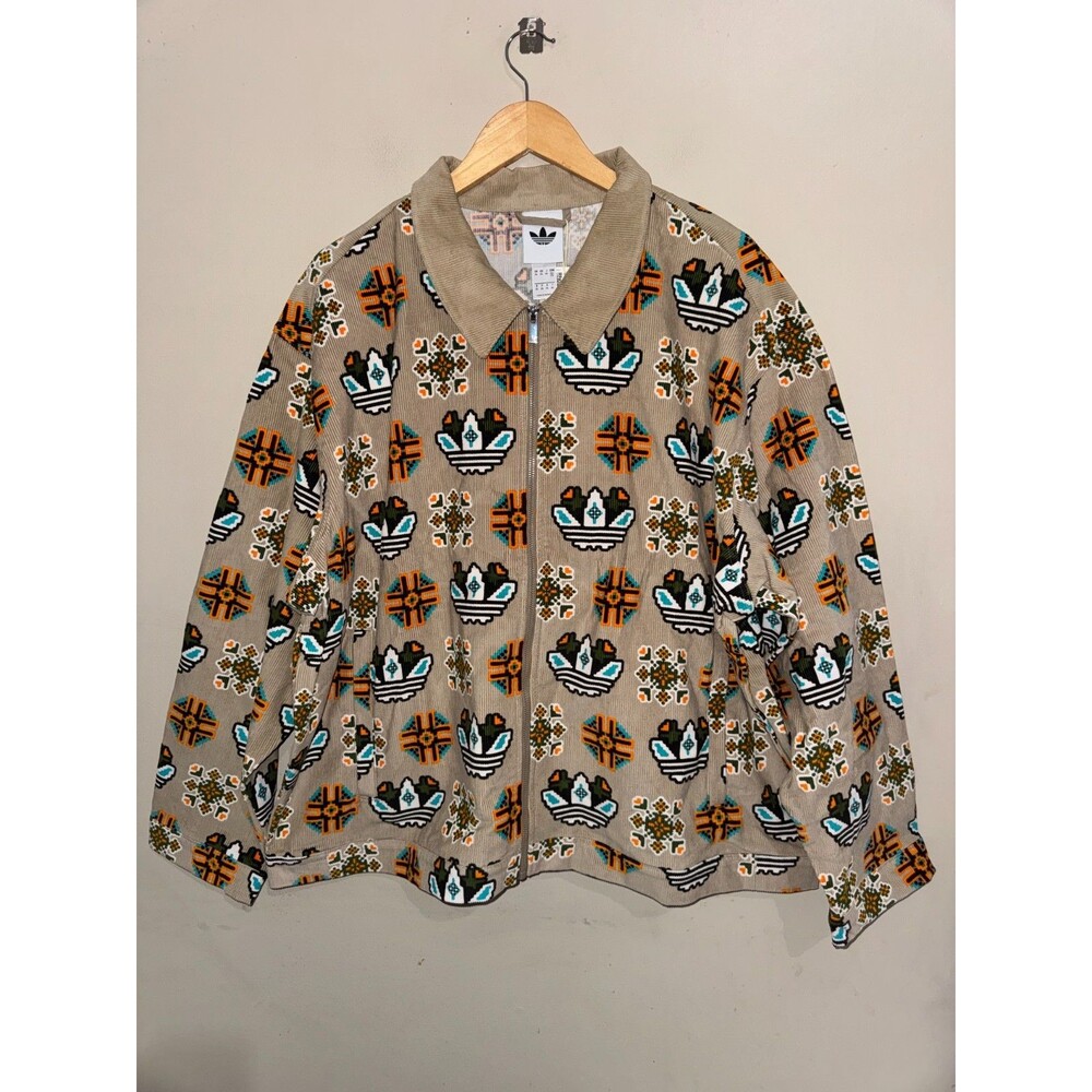 Men’s 2XL Adidas Originals Monogram Allover Print Coach Corduroy Jacket JY2996